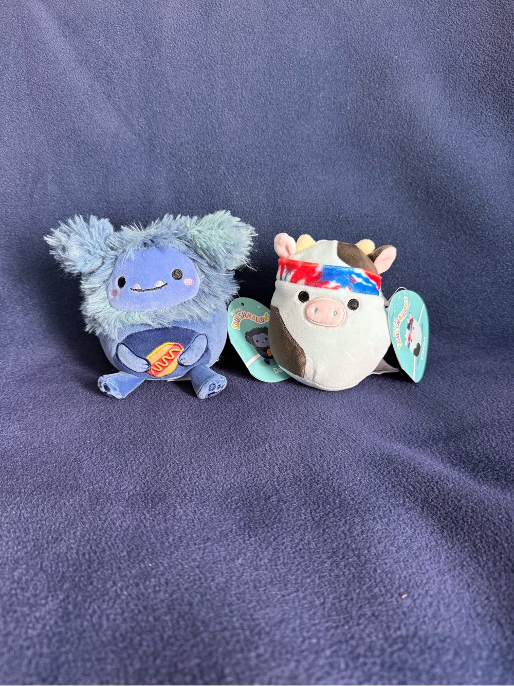 Squishmallows Fourth of July 250 patriotic bundle 4.5” Bigfoot and Cow